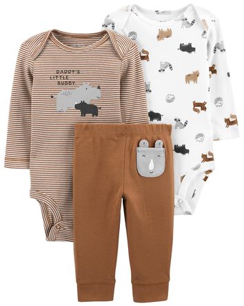 Bodysuit /& Jogger Pants Set Carter/'s Baby Boys 3-Pc Elephant Jacket
